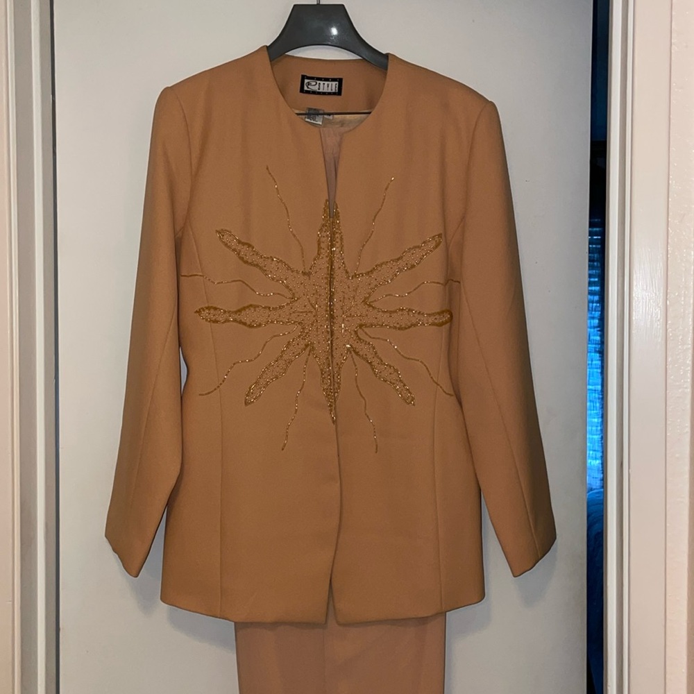 E Style 2 Piece Sequin Pants Suit